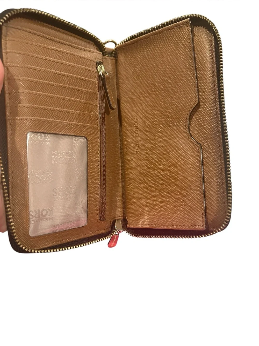 Michael Kors Jet Set Continental Wallet MK Signature Black Brown